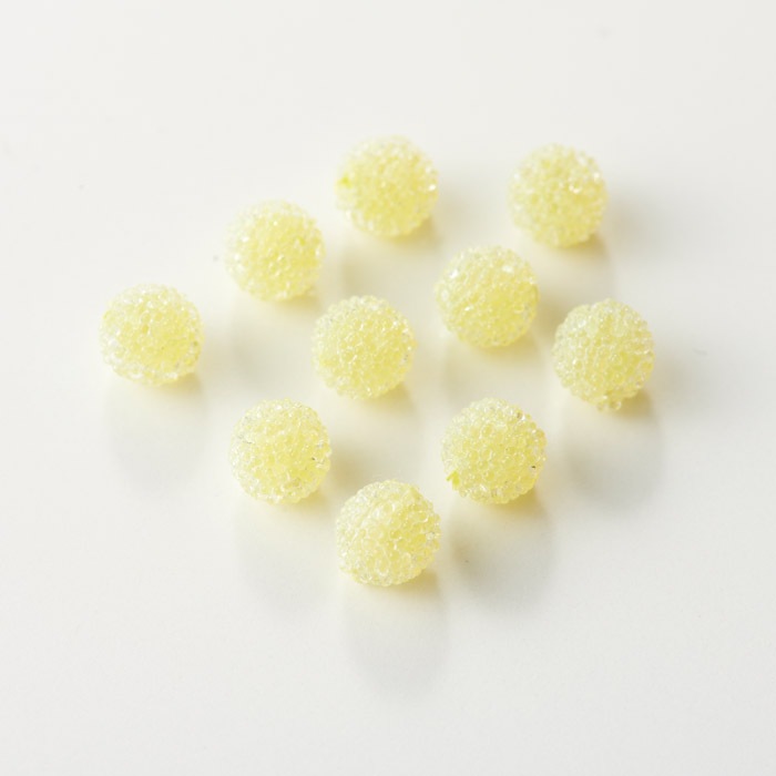 シュガービーズ イエロー 6.5mm 10粒【アクリルビーズ/キャンディ