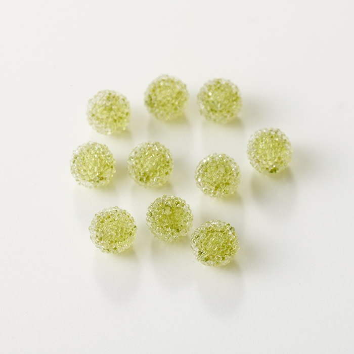 シュガービーズ オリーブ 6.5mm 10粒【アクリルビーズ/キャンディ