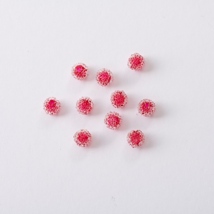 シュガービーズ ルビー 4.5mm 10粒【アクリルビーズ/キャンディビーズ