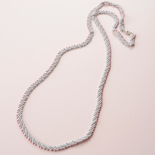 ビーズステッチ　ブロッサムネックレス492 キット stylish bead stitch ピンクラインネックレス | ○ビーズ