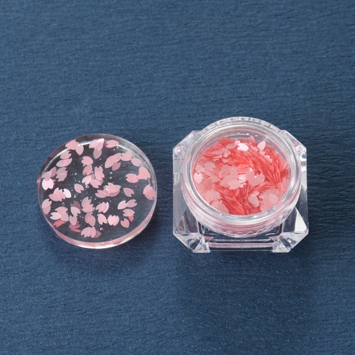 桜の花束 レッド レジンヘアゴム 桜フレーク レッド【封入資材/封入