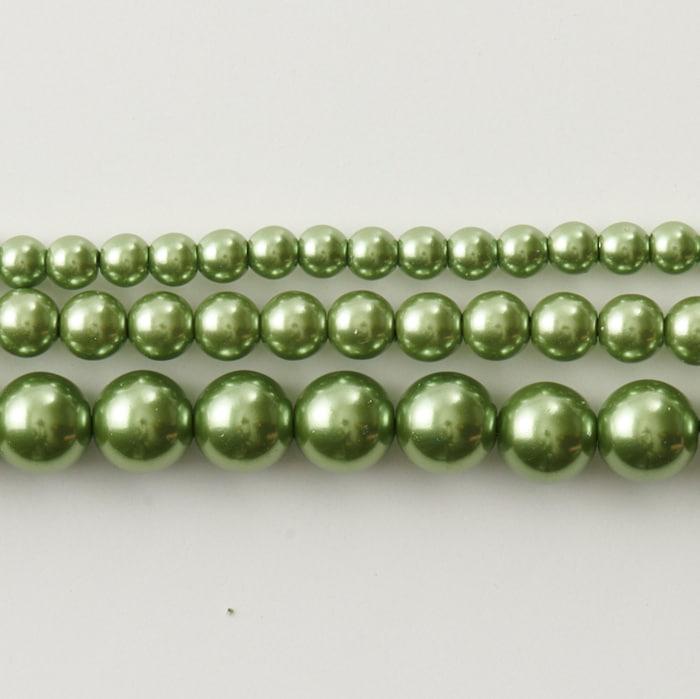 日本製樹脂パール 3mm オリーブグリーン【アクリルパール/国産パール