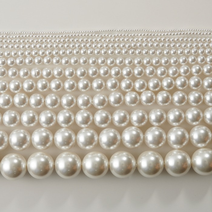 日本製樹脂パール ホワイト 2-24mm 全12サイズ【アクリルパール