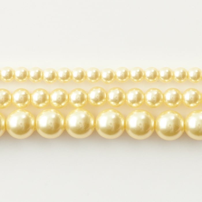 日本製樹脂パール 3mm イエロー【アクリルパール/国産パール/ビーズ