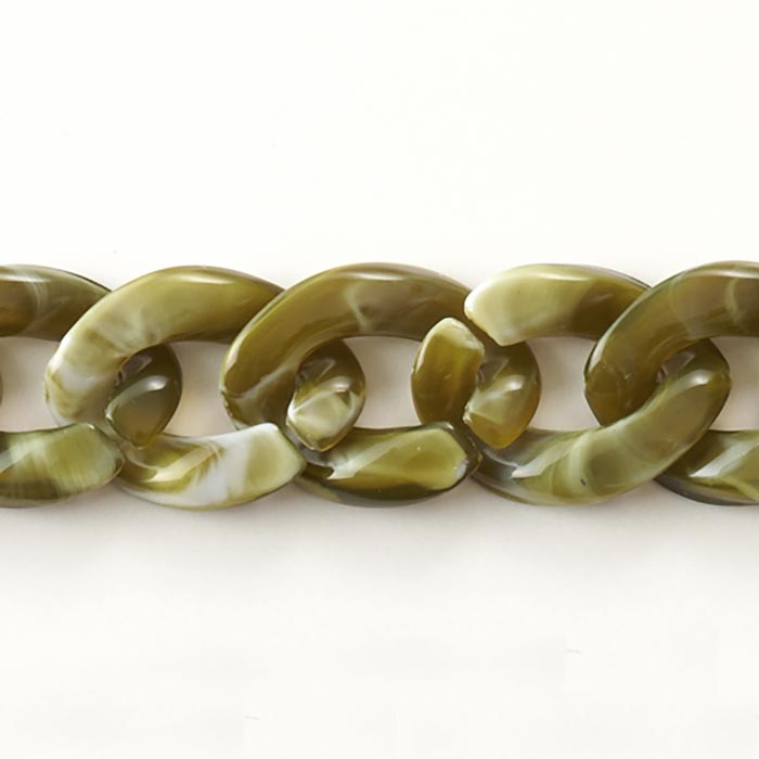 アクリルチェーンパーツ マーブル モス×ホワイト | ・チェーン