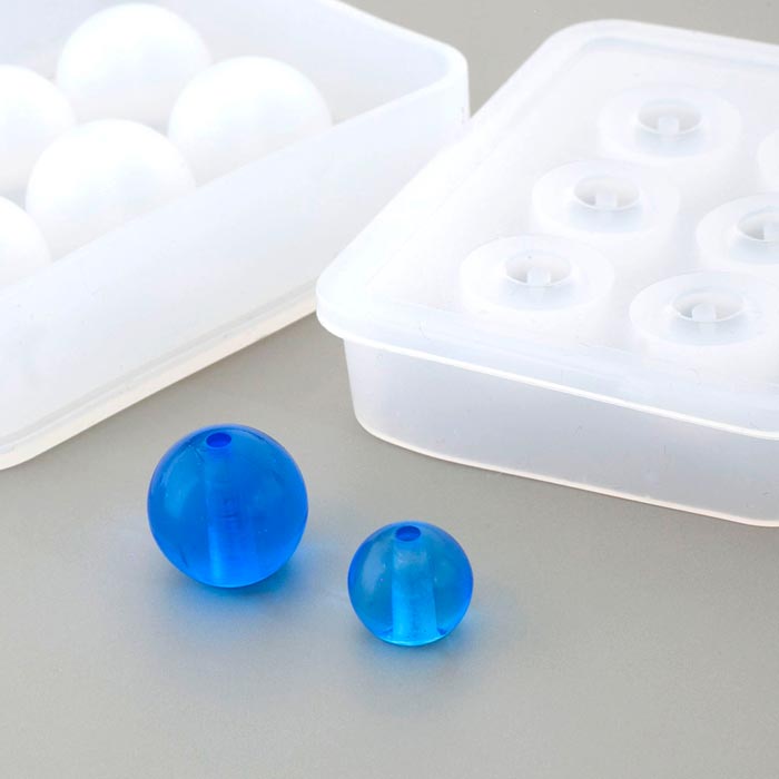シリコンモールド 48個 シリコンモールド/ビーズ ラウンド【レジン/resin/ハンドメイド/手芸