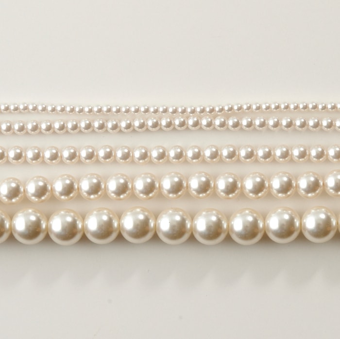 日本製樹脂パール 8mm ムーンホワイト【アクリルパール/国産パール 