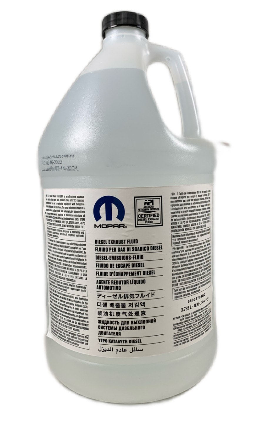 アドブルー AdBlue Mopar 68035704GC 尿素水溶液 3.785L| イタリア車