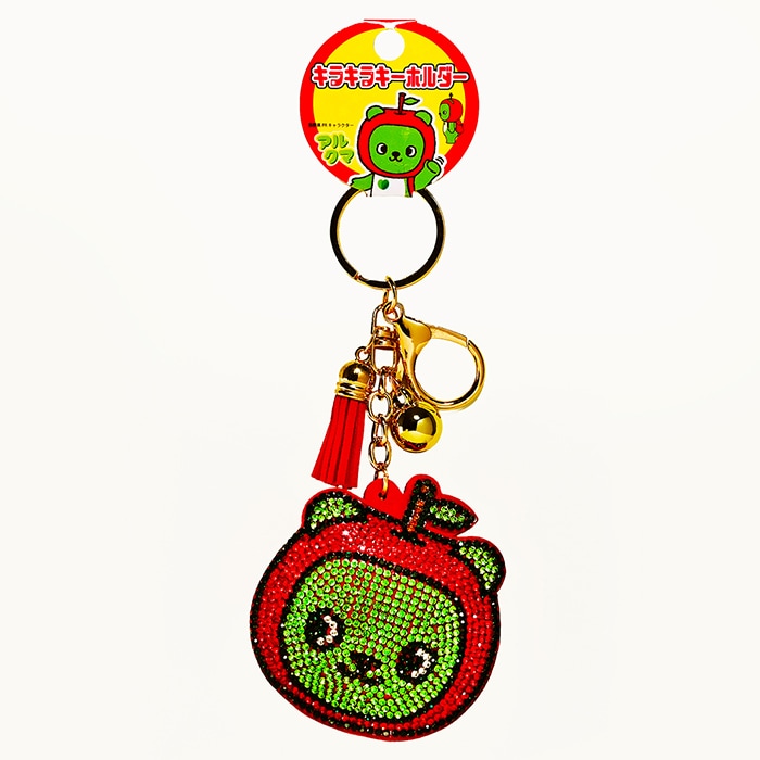 アルクマキラキラキーホルダー（赤ア）ラインストーンキーホルダー