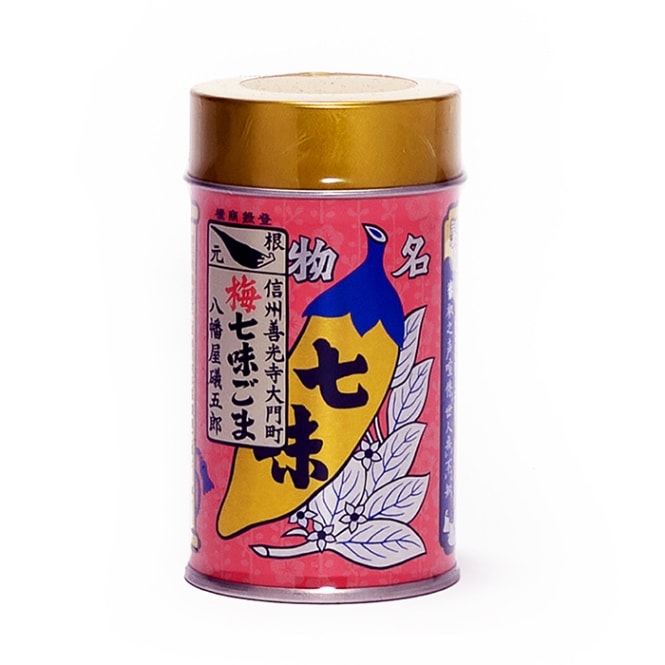八幡屋礒五郎　梅七味ごま60g缶（信州長野県善光寺のお土産七味唐がらし）