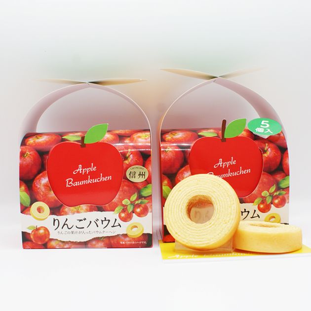 信州ミニりんごバウム A（複数購入 送料込）（信州長野のお土産 お菓子 洋菓子 りんごのお菓子 林檎パイ りんごぱい バウムクーヘン バームクーヘン）A