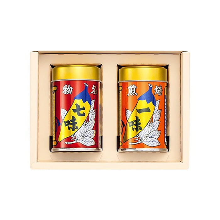 八幡屋礒五郎一味・七味唐辛子セットYC-2（ケース入、八幡屋礒五郎包装