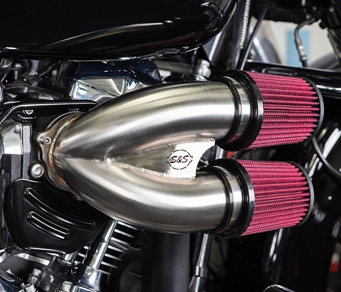 S＆S・TUNED INDUCTION エアクリーナーキット・ステンレス 10102885・10102882 TOURING,吸気周り