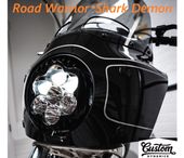 CUSTOM DYNAMICS�����ե������������ �����ɥ����ꥢ���ե�������ѡ�Shark Demon LED�إåɥ饤�� SD2-MSRW-W