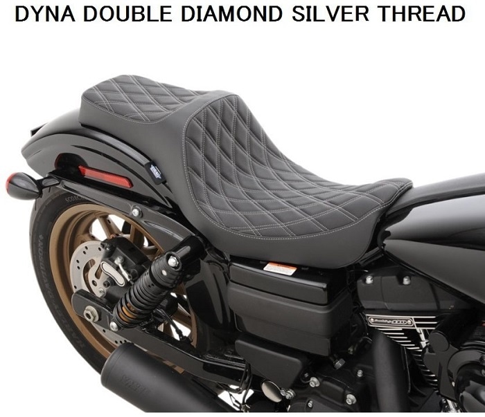 Drag Specialties 2UPシートシルバーWステッチツーリング系