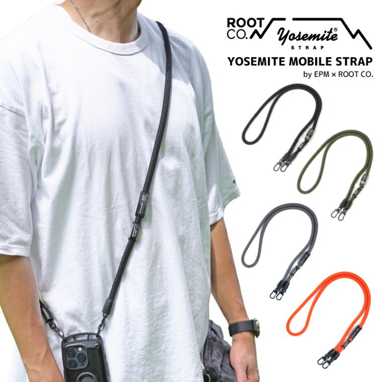 EPM × ROOT CO. ルートコー コラボ  ヨセミテ モバイルストラップ 日本製 スマホショルダーストラップ アウトドア キャンプ 釣り 登山 トレイル ハイキング メンズ レディース 斜めがけ 首かけ 太め 落下防止 耐久性 YMS【送料無料】
