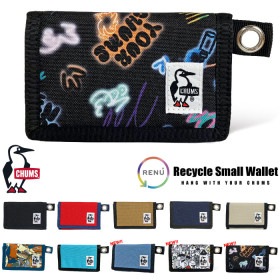 CHUMS チャムス リサイクルスモールウォレット 三つ折り財布 カード収納 小銭入れ  コンパクト 通勤 通学 アウトドア キャンプ 野外フェス CH60-3570 ゆうパケット3点まで送料無料|ア