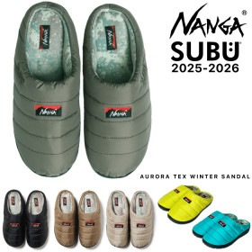NANGA × SUBU コラボ オーロラテックスウインターサンダル 内起毛 保温 防寒 透湿防水 生地 4層構造インソール ナンガ スブ 中綿サンダル アウトドア テントシューズ 冬サンダル ルーム