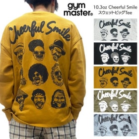 gym master ジムマスター 10.3oz Cheerful Smile スウェットビッグTee 裏毛 長袖 トレーナー メンズ レディース アウトドア キャンプ ビッグシルエット ゆったり ル