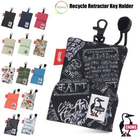 CHUMS チャムス リサイクルリトラクターキーホルダー リール付き パスケース キーケース ICカードケース キーリール 定期入れ 通勤 通学 メンズ レディース キッズ アウトドア キャンプ フェ