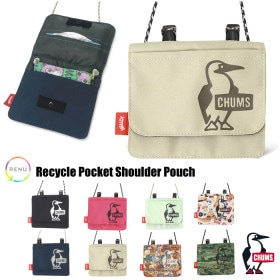 CHUMS チャムス リサイクルポケットショルダーポーチ ティッシュ ハンカチケース 移動ポケット 外付けポケット クリップ 首かけ 保育園 幼稚園 小学校 入学 メンズ レディース キッズ アウトド