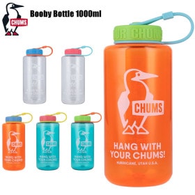 CHUMS チャムス ブービーボトル 1000ml アウトドアボトル 水分補給 耐熱ボトル 食洗器対応 スポーツ 運動 部活 夏場 カラフル エコボトル ストラップ付き 目盛り付き キャンプ オフィス
