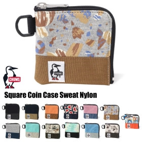 CHUMS チャムス スクエア コインケース スウェットナイロン L字ファスナー 短財布 ミニ財布 ミニウォレット カードケース 小銭入れ コインケース コンパクト メンズ レディース 撥水 CH60