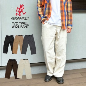 Gramicci グラミチ TCツイル ワイドパンツ メンズ レディース ワイドシルエット オーバーサイズ 動きやすい 太め 日本限定モデル ポリエステル コットン 耐久性 GMP5-FJP004|ア