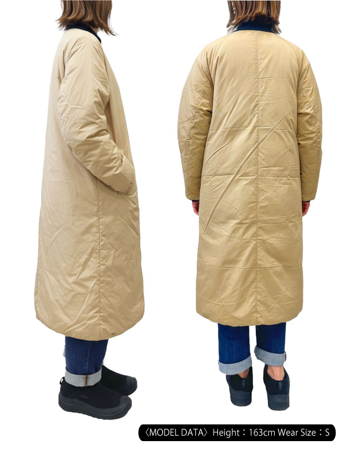 NANGA ナンガ レディース ノーカラーダウンコート ロング丈 ダウン