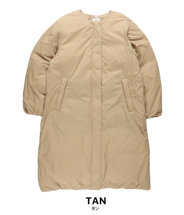 NANGA ナンガ レディース ノーカラーダウンコート ロング丈 ダウン