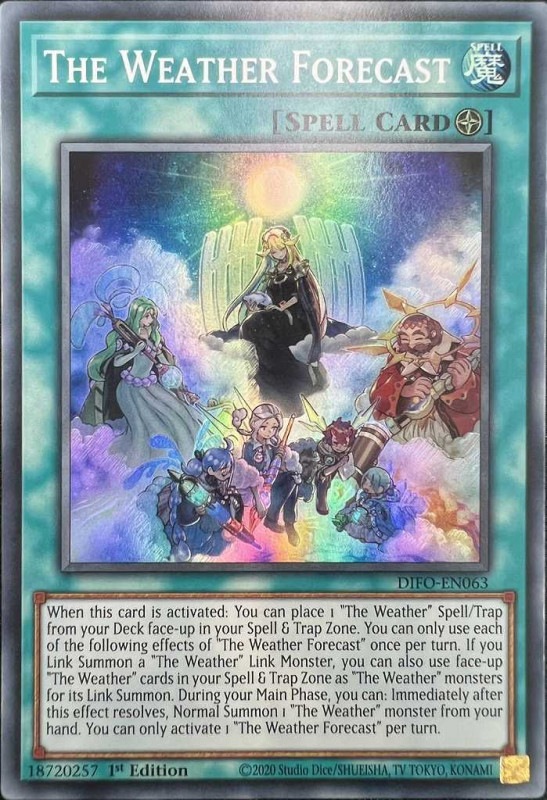 Difo En063 ｽｰﾊﾟｰﾚｱ The Weather Forecast 天気予報 英語 1st 遊戯王 シングルカード 他言語コーナー 英語 Dimension Force Bee本舗 トレーディングカード専門店