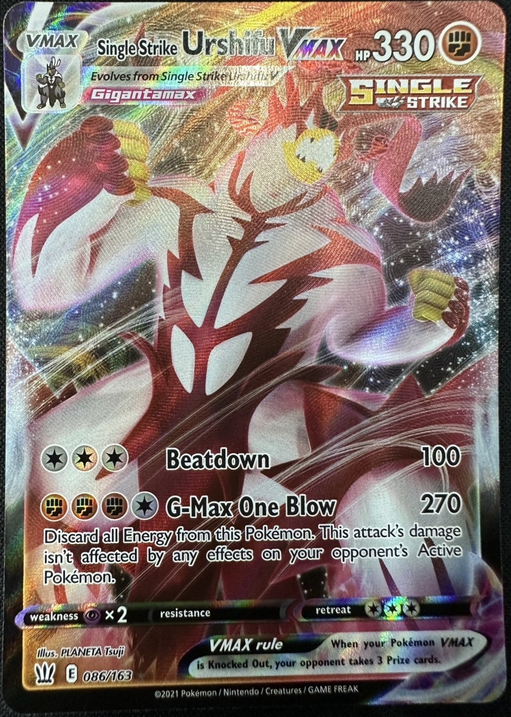 【状態B】SingleStrikeUrshifuVMAX/いちげきウーラオスVMAX《英語》[](086/163)