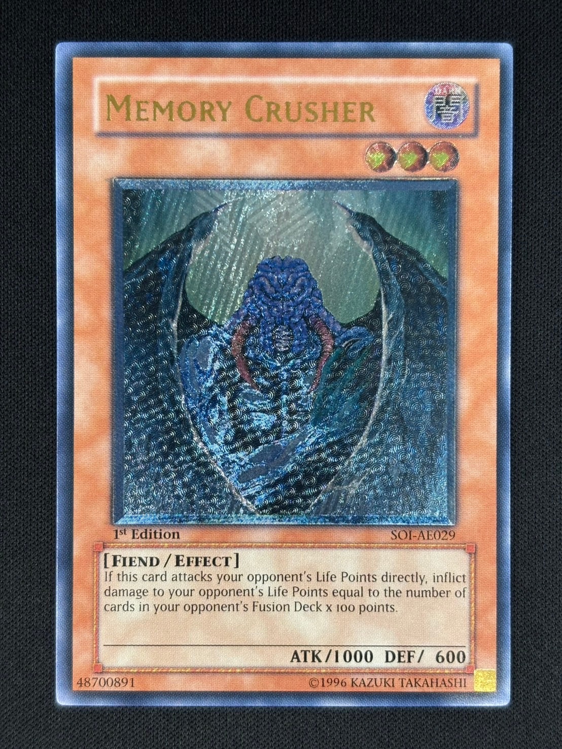 遊戯王 - PSA9 旧アジア レリーフ 記憶破壊者 遊戯王 店頭同時出品中】【状態B】MEMORY CRUSHER/記憶破壊者[旧ｱｼﾞｱ