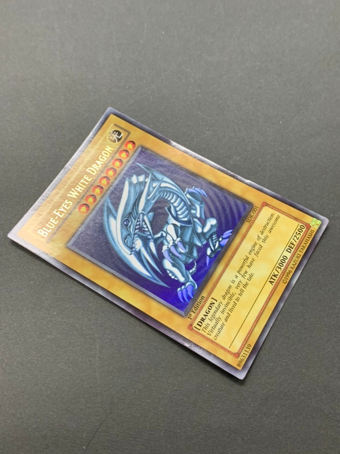 旧アジア　1st Edition SDK-001 ブルーアイズホワイトドラゴン 美品】青眼の白龍 旧アジア ブルーアイズホワイトドラゴン 1st
