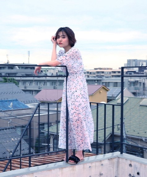 フラワーカシュクールワンピース