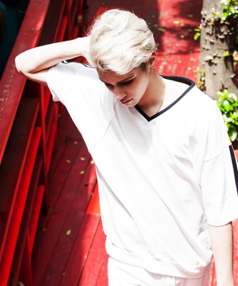 SLEEVE STRIPED TELI-SYATU　WHITE