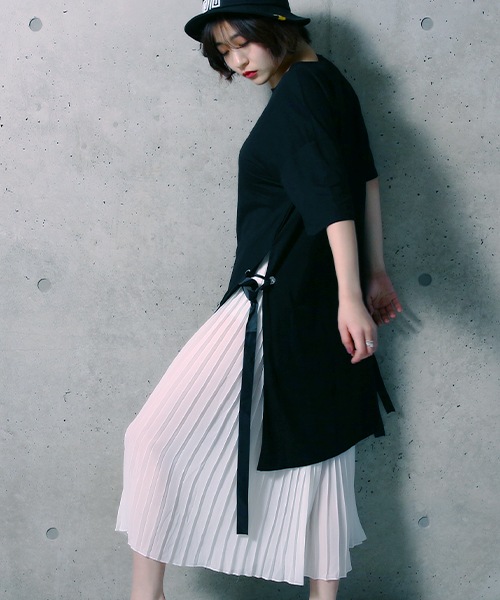T-shirt dress & pleated skirt set
