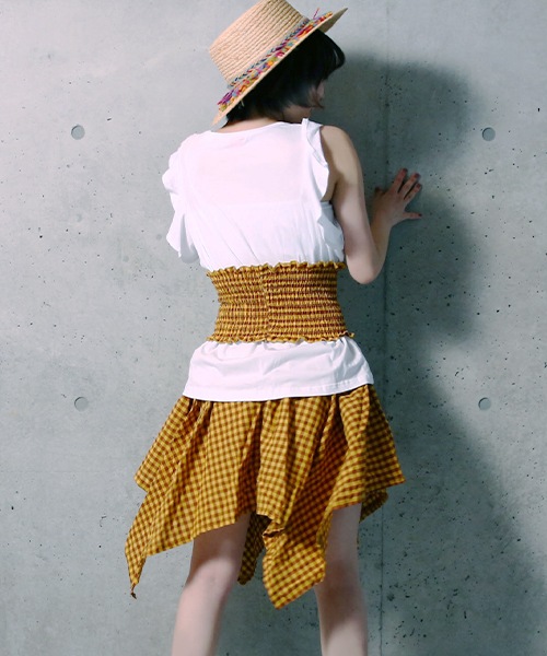 フィッシュテールチェックスカートセットアップ