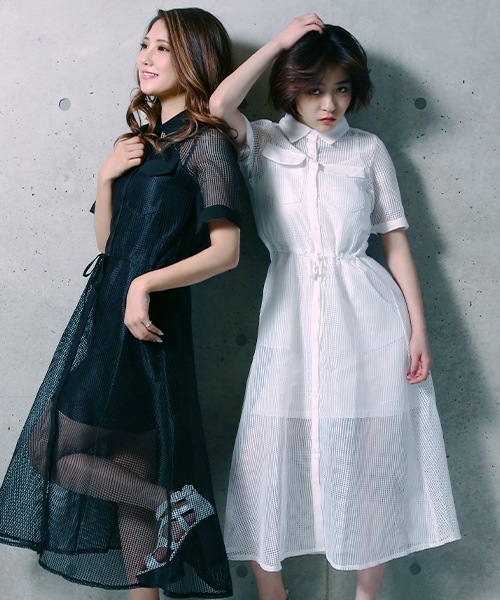 メッシュガウンワンピース