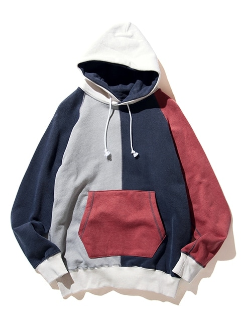 カラーブロックプルオーバーフードスウェット [2022 Spring]