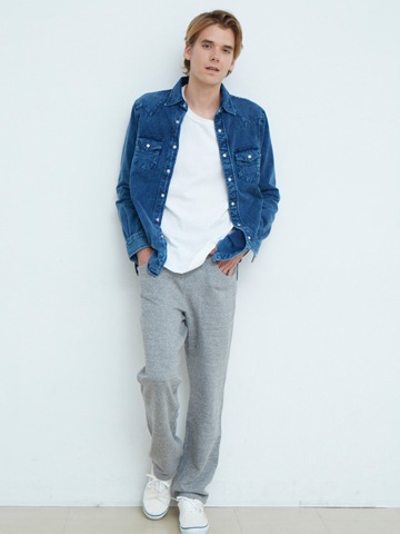 ロングスリーブヘビージャージーウエスタンシャツ（インディゴシェイブ） [2015 Fall/Winter]