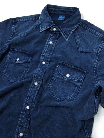 ロングスリーブヘビージャージーウエスタンシャツ（インディゴシェイブ） [2015 Fall/Winter]