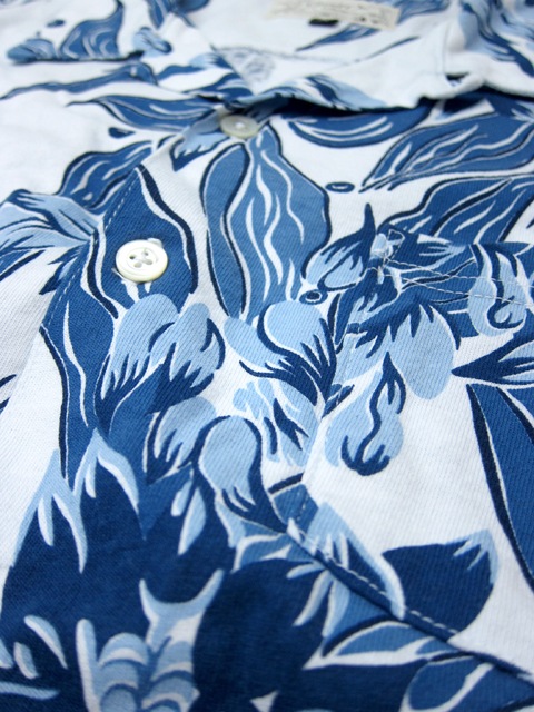 フラワーストライプインディゴハワイアンTシャツ [2017 Spring/Summer]