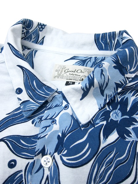 フラワーストライプインディゴハワイアンTシャツ [2017 Spring/Summer]