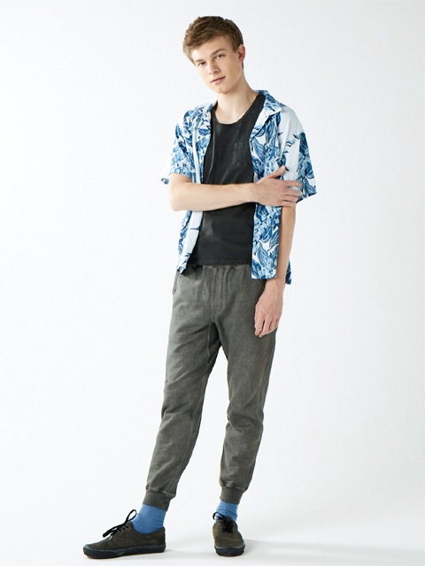 フラワーストライプインディゴハワイアンTシャツ [2017 Spring/Summer]