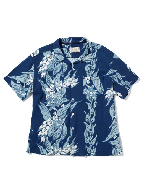 フラワーストライプインディゴハワイアンTシャツ [2017 Spring/Summer]