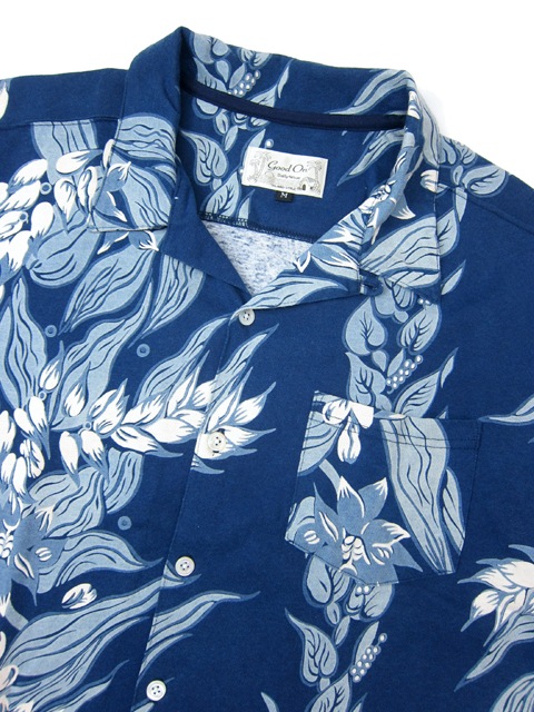 フラワーストライプインディゴハワイアンTシャツ [2017 Spring/Summer]