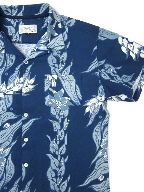 フラワーストライプインディゴハワイアンTシャツ [2017 Spring/Summer]