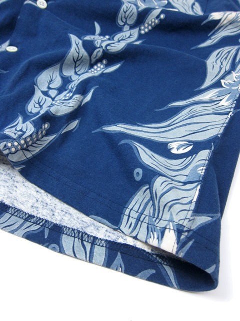 フラワーストライプインディゴハワイアンTシャツ [2017 Spring/Summer]
