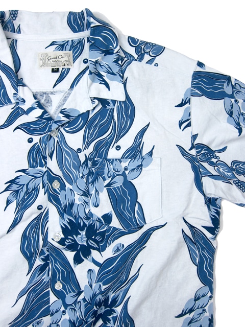 フラワーストライプインディゴハワイアンTシャツ [2017 Spring/Summer]